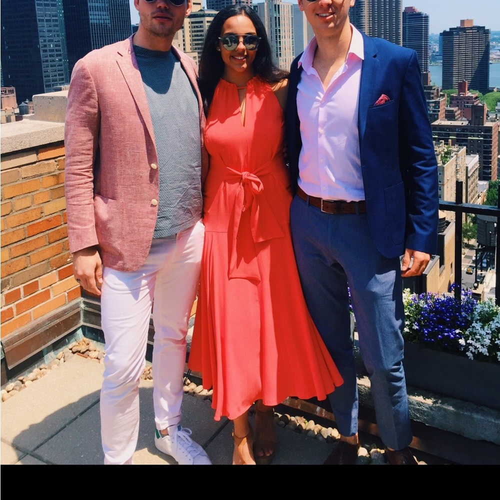 Rachel Roy’s Claudette tie-front midi dress in coral